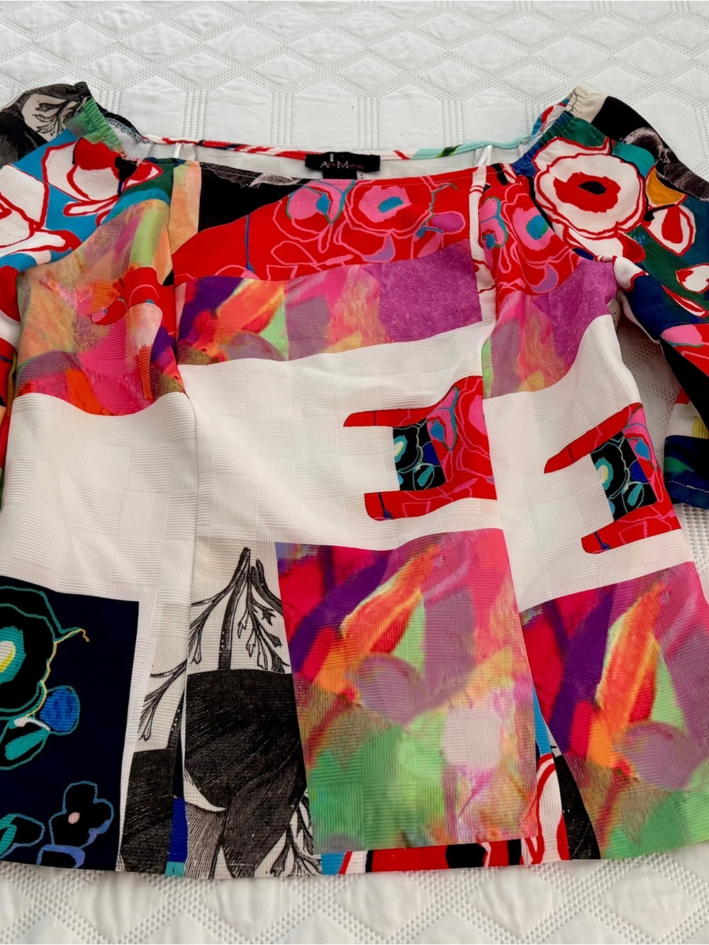 Alberto Makali Multicolor Abstract Floral A-Line Skirt
